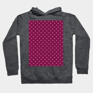 Retro pink polka dots Valentine's burgundy pattern Hoodie